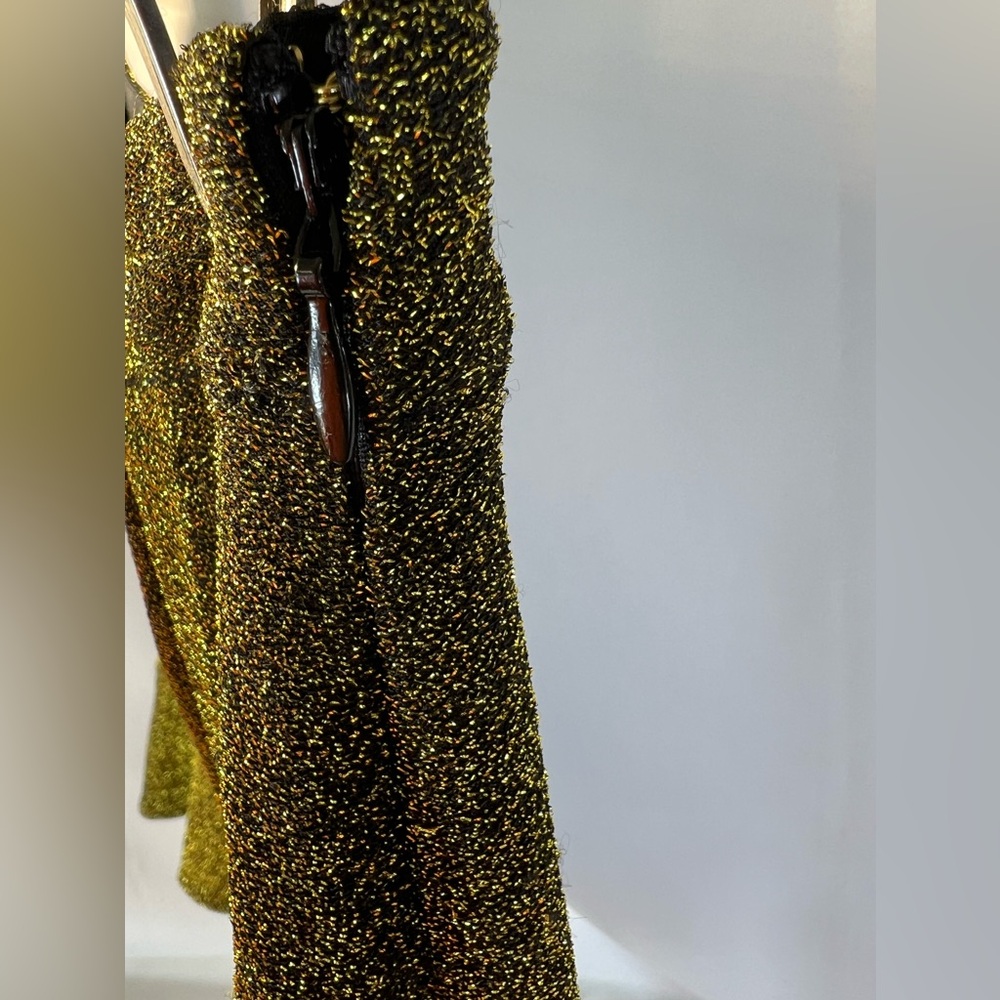 Michael Michael Kors NWT Asymmetrical Hemline Mini Skirt in Black & Gold Size:M - Picture 5 of 15